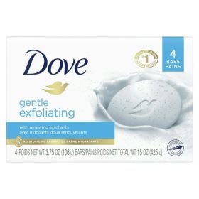 Dove Gentle Exfoliating With Renewing Mild Cleanser Beauty Bar, 3.75 oz, 4 Bars