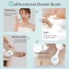 Electric Body Brush Set for Showering, Rechargeable Shower Brush for Body