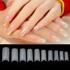 500pcs/Box Natural Style Nail Capsules Artificial Tips Full Cover Nails French Manicure False Nail for Beauty Salon Women