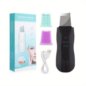 Ultrasonic Facial Cleansing Brush - Deep Cleansing and Blackhead Removal with Vibration Massage (Color: Black)