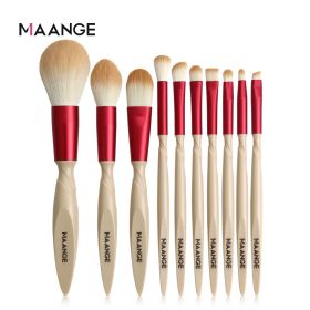 MAANGE 10 PCs Makeup Brush Set Eyebrow Brush Foundation Brush Multifunctional Beauty Tools Makeup Sets Cosmetics Full Set Brush (Handle Color: pink)