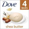 Dove Beauty Bar Gentle Skin Cleanser Shea Butter, 3.75 oz, 4 Bars